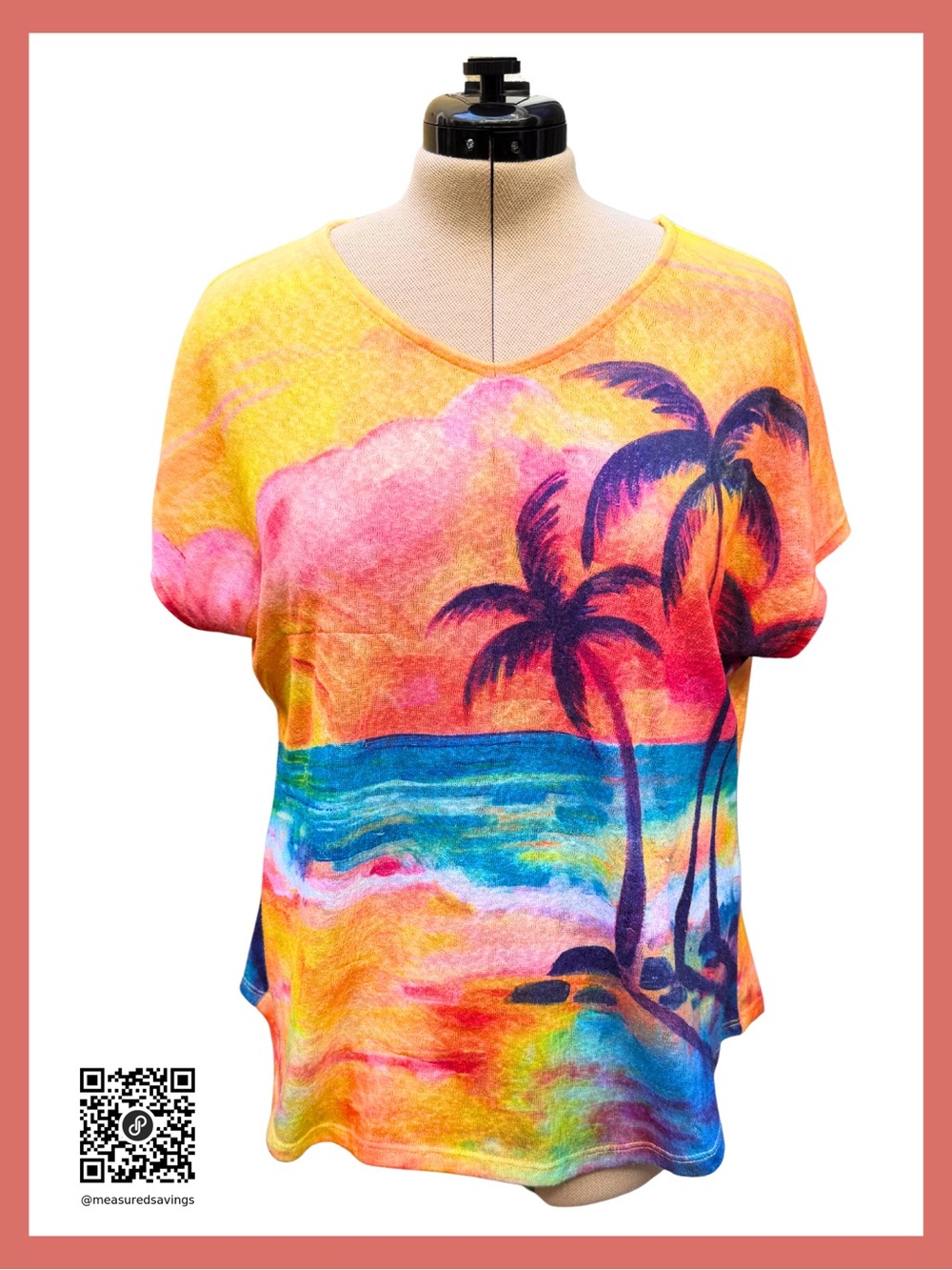 XL EUC - Art & Sol by Ellen Negley - Key West Tropical Sunset Short Sleeve Tee
